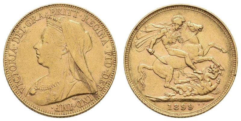 Europa und Übersee Grossbritannien
 Sovereign (7,95g), 1899, Victoria, London, ...