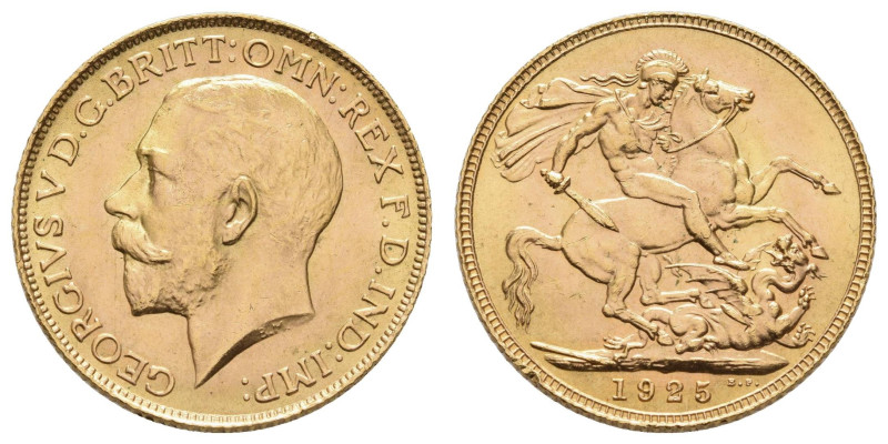 Europa und Übersee Grossbritannien
 Sovereign (7,94g), 1925, Georg V., London, ...