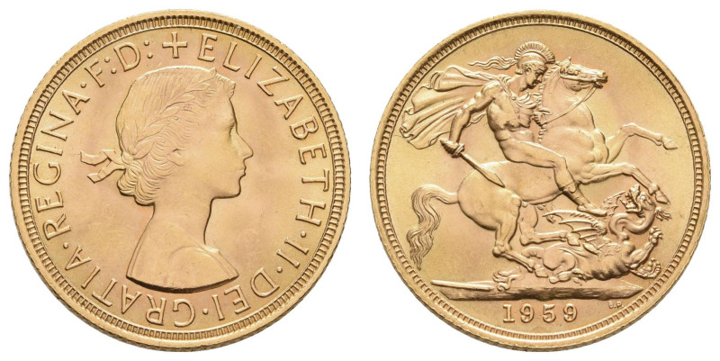 Europa und Übersee Grossbritannien
 Sovereign (7,97g), 1959, Elisabeth II., Lon...