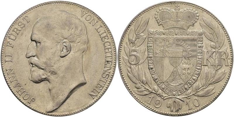 Europa und Übersee Liechtenstein
 5 Kronen, 1910, Johann II., HMZ 2-1376, vz.
...