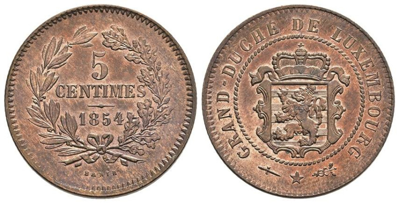 Europa und Übersee Luxemburg
 5 Centimes, 1854, Wilhelm III., KM 22.1, Probst L...