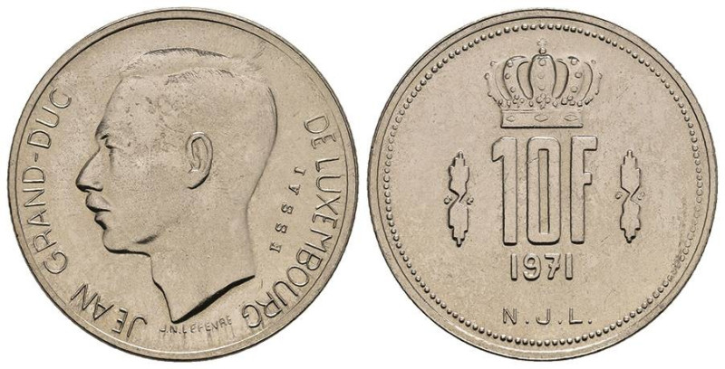 Europa und Übersee Luxemburg
 10 Francs, Kupfer/Nickel, 1971, Essai, Jean. Prob...