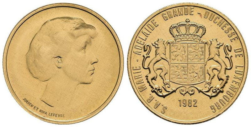 Europa und Übersee Luxemburg
 Goldmedaille (40 Francs), 1982, Marie-Adelaid, Pr...