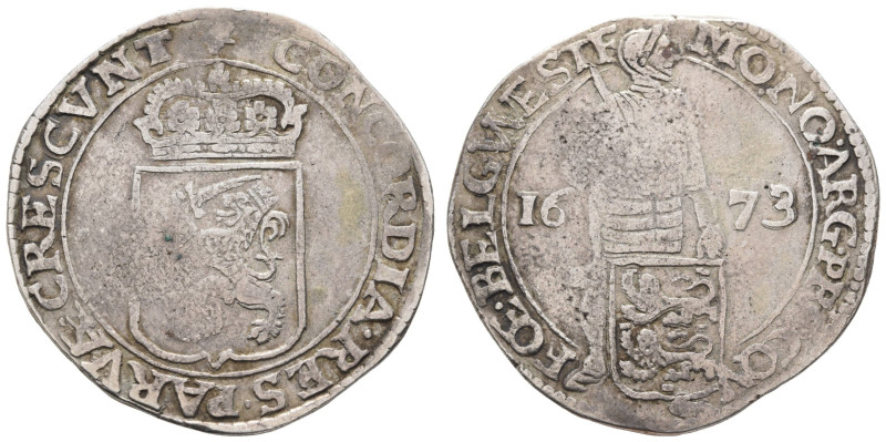 Europa und Übersee Niederlande
 Westfriesland. AR-Dukat (27,83g), 1673 Cinquefo...