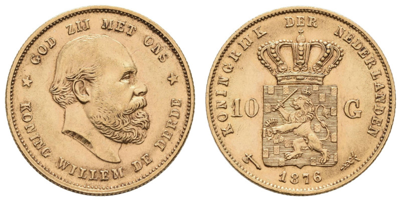 Europa und Übersee Niederlande
 10 Gulden, 1876, Wilhelm III., Utrecht, Fried. ...