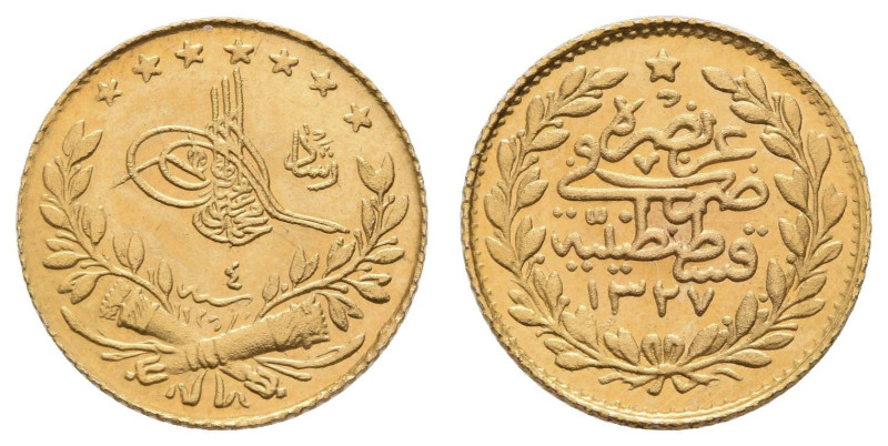 Europa und Übersee Türkei
 25 Kurusch, 1327 AH Jahr 4 = 1914, Mehmed V. Resad, ...