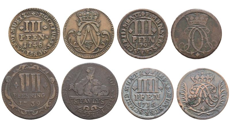 Sammlungen und Nachlässe Deutsche Münzen bis 1871
 Lot aus vier Münzen: 2x 3 Pf...