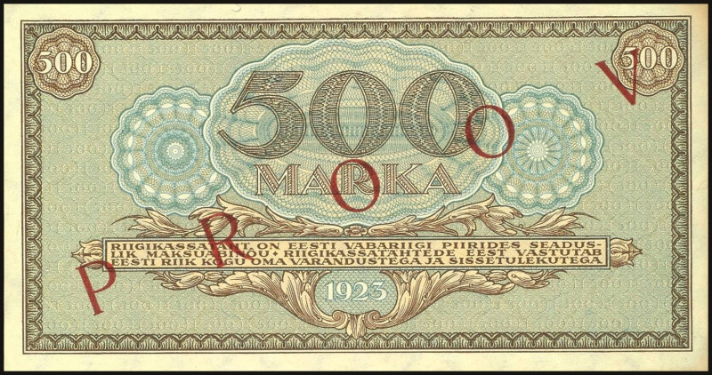 Banknoten Banknoten Europa
 Estland, Eesti Vabariigi Kassatäht, 500 Marka 1923,...