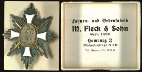 Auszeichnungen Weim. Rep. und Freikorps 1918/33
 Deutsches-Feld-Ehrenzeichen, Steckkreuz, Buntmetall versilbert und getönt, rückseitig mit Hersteller...