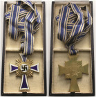 3. Reich Zivile Auszeichnungen
 Ehrenkreuz der Deutschen Mutter, 1. Stufe, 2. Form, 16. Dezember 1938, in Gold, am Band, im Originaletui, auf Etuifut...