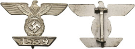 Allg. militärische Auszeichnungen 2. Weltkrieg
 Wiederholungsspange 1939 zum Eisernen Kreuz 1. Klasse, 2. Form, Buntmetall versilbert, OEK 3823/1, Zu...