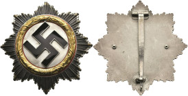 Allg. militärische Auszeichnungen 2. Weltkrieg
 Deutsches Kreuz in Gold, Cupal/Tombak versilbert/vergoldet, leichte Ausführung 45,48 g, 4 Hohlnieten,...