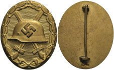 Allg. militärische Auszeichnungen 2. Weltkrieg
 Verwundetenabzeichen in Gold, massiv, 2. Form, rückseitig mit Hersteller "L/14" für die Firma Friedri...