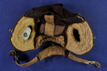 Kopfbedeckungen 3. Reich und 2. Weltkrieg
 Luftwaffe, Bordschützenhaube, braune Lederausführung, leicht gefüttert, innen mit Etikett "Otto Thomsen BL...