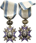 Ausländische Orden und Ehrenzeichen nach 1871
 Serbien, St. Sava-Orden, Offizierskreuz, 2. Modell der Heilige im grünen Mantel (ab 1915), Silber verg...