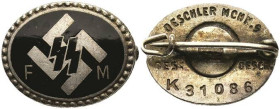Kleinabzeichen, Mitgliedsnadeln 1871-1945
 Fördernde Mitglieder der Schutzstaffel (SS), Mitgliedsabzeichen 1. Form, rückseitig mit "Deschler MCHN 9",...