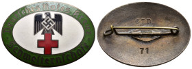 Kleinabzeichen, Mitgliedsnadeln 1871-1945
 Deutsches Rotes Kreuz, Brosche "Schwesternschaft" 1. Form, lackiert, grün (Sachsen), rückseitig mit "C.T.D...