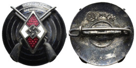 Kleinabzeichen, Mitgliedsnadeln 1871-1945
 Hitler-Jugend (HJ), HJ.-Schießauszeichnung, emailliert, rückseitig mit Hersteller "M 1/14" für die Firma M...