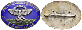 WHW-, Tagungs- und Treffenabzeichen 3. Reich
 Veranstaltungsabzeichen NSFK Reichsflugwettbewerb 1938 Küstennachtflug, Metall, emailliert, NSFK Adler ...