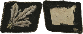 Waffen-SS, SS-Verfügungstruppe, Schutzstaffel
 Einzel-Kragenspiegel für einen SS-Brigadeführer, Ausführung ab 1941, Metallfaden, handgestickte Ausfüh...