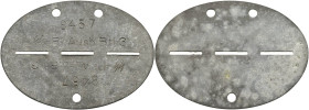 Waffen-SS, SS-Verfügungstruppe, Schutzstaffel
 Erkennungsmarke mit "8457 SS-Pi.Ausb.Btl.3", Zustand 2.

Dog tag with "8457 SS-Pi. Education Btl. 3"...