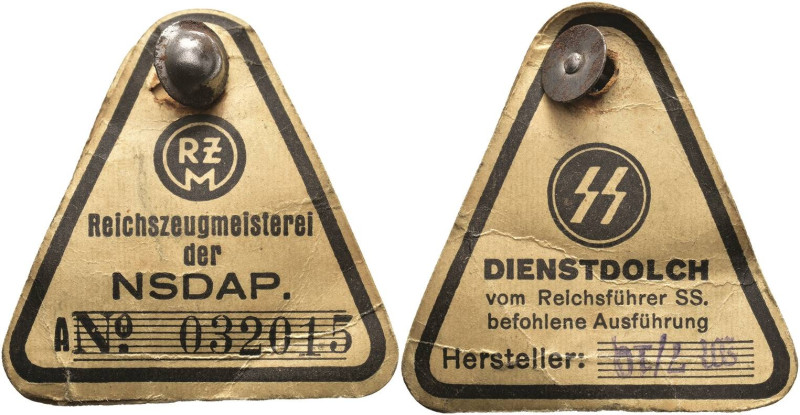 Waffen-SS, SS-Verfügungstruppe, Schutzstaffel
 RZM-Etikett der NSDAP für einen ...