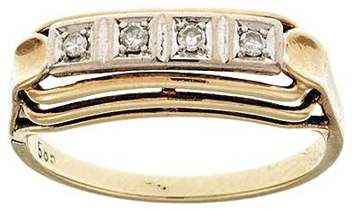 Ringe
 Diamant Ring, bicolor, 585 Weiß- und Gelbgold, Deutschland um 1940, mit ...