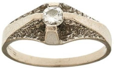 Ringe
 Diamant Solitär Ring, 585 Weißgold, 4,04g, natürlicher Diamant in Brillantschliff/Rund von 0,22ct, RW 57, mit aktueller kurz Expertise der (DS...