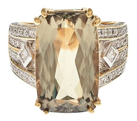 Ringe
 Diamanten Sultanit (Diaspor) Ring, 750 Gelbgold, Design "Lance Fischer",...