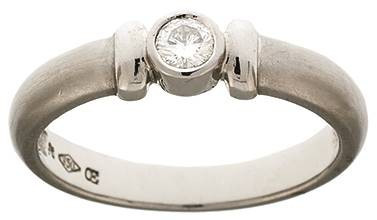 Ringe
 Solitär-Brillant-Ring, 950 Platin, punziert, Brillant von ca. 0,15ct, ge...