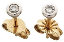 Ohrringe
 Brillant-Ohrstecker, 750 Gold, punziert, bicolor, Brillanten von zus. ca. 0,08ct, zus. 1,42g, gemarkt.

Brillant ear studs, 750 Gold, hal...