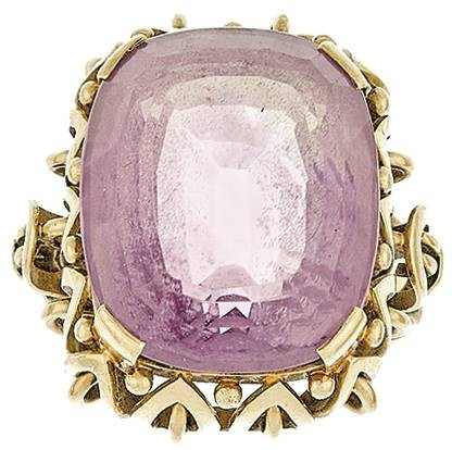 Ringe mit Steinbesatz
 Amethyst Ring 585 Gelbgold punziert, feine durchbrochene...