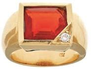 Ringe mit Steinbesatz
 Brillant Ring mit roter Farbstein, 750 Gelbgold, 17,85g, Brillant ca. 0,09ct, roter Spinell in Smaragd-Schliff von ca. 10ct, K...