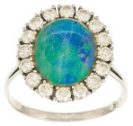 Ringe mit Steinbesatz
 Brillant-Opal-Ring, von Wilhelm Müller- Schwäbisch Gmünd, 585 Weißgold, 16 Brillanten von ca. 0,92ct, RW 58, ca. 5,14g.

Bri...