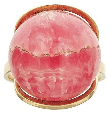 Ringe mit Steinbesatz
 Ring Rhodochrosit, 585 Gelbgold, 9,9g, RW EU 56.

Ring...