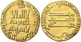 Dinar AV
Abbasid Caliphate, Al-Mansur, AH 136-158 / AD 754-775, without mint, AH 158 = AD 774/5
19 mm, 4,14 g