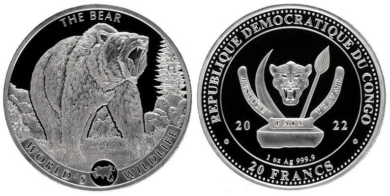 1 Oz AR
Congo, Bear, 2022
31,10 g