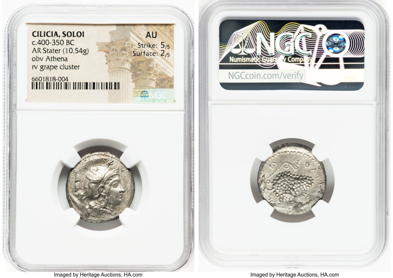 CILICIA. Soloi. Ca. 400-350 BC. AR stater (22mm, 10.54 gm, 9h). NGC AU 5/5 - 2/5...