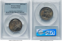 Pius XI 10 Lire Anno VIII (1929)-R MS66 PCGS, Rome mint, KM8. Sole "Top Pop" at PCGS. From the Meduno Collection HID09801242017 © 2022 Heritage Auctio...