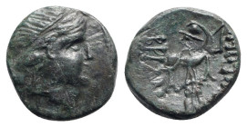 Thrace, Mesambria, c. 275/50-175 BC. Æ (18.5mm, 5.58g, 11h). Diademed female head r. R/ Athena Promachos l. Topalov, Messambria 16; SNG BM Black Sea 2...