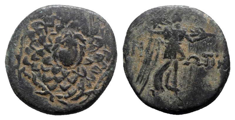 Paphlagonia, Sinope, c. 85-65 BC. Æ (20mm, 8.21g, 12h). Aegis. R/ Nike advancing...