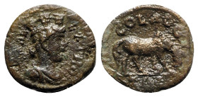 Troas, Alexandria. Pseudo-autonomous issue, c. mid 3rd century AD. Æ (21mm, 4.84g, 12h). Turreted and draped bust of Tyche r., with vexillum over shou...