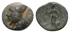 Kings of Cappadocia, Ariarathes IV Eusebes (c. 220-163 BC). Æ (13mm, 1.94g, 12h). Uncertain mint. Head l., wearing bashlyk. R/ Athena standing l., hol...