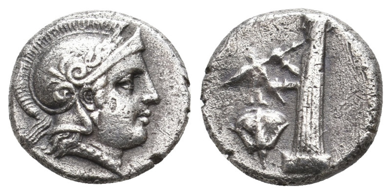 TROAS. Ilion. (Circa 360-340 BC.) 
Obv: Wreathed and helmeted head of Athena rig...