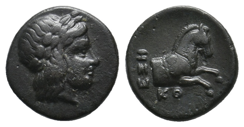 IONIA. Kolophon. (Circa 330-285 BC). Exekestes, magistrate. Ae.
Obv: Laureate h...
