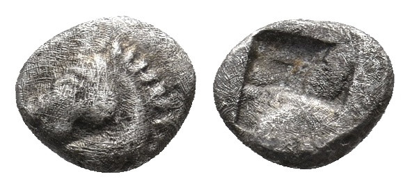 IONIA. Phocaea, 600-500 BC. Obol.
Obv: Head of a horse to left.
Rev: Quadripar...