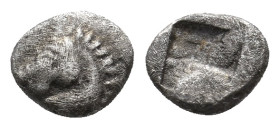 IONIA. Phocaea, 600-500 BC. Obol.
Obv: Head of a horse to left.
Rev: Quadripartite incuse square.
Leu Numismatik AG - Auction 7, Lot 1282, Oct. 202...