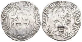 NETHERLANDS. Gelderland. Leeuwendaalder or Lion Dollar. AR, 1576 Dated.
Obv: MO · NO · ORDI · GEL · VA · HOL
Knight standing to left with head right, ...