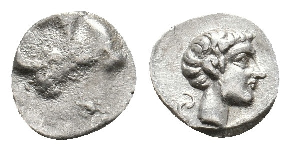 CARIA. Kasolaba. Hemiobol (4th century BC).
Obv: Head of ram right.
Rev: Head ...