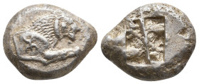 CARIA. Mylasa. (Circa 520-490 BC). AR Stater.
Obv: Forepart of lion right.
Rev: Incuse square divided by band.
SNG Ashmolean 322–3; SNG Kayhan 930; HN...
